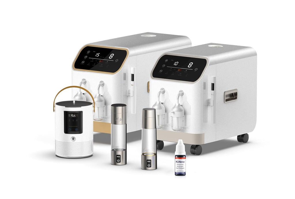 3-in-1 Hydrogen Inhalation Machine 240mL & Hydrogen Water Generator, 99.996% Ultra-Pure, Latest SPE/PEM Ionizer with Platinum Electrodes, 4-Hour Night Mode, Portable for Home, Travel, Car Use