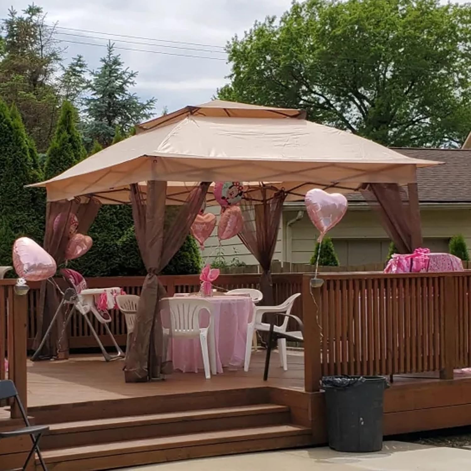 COOS BAY 11x11 Replacement Pop up Gazebo Tent Steel Frame Only, Brown