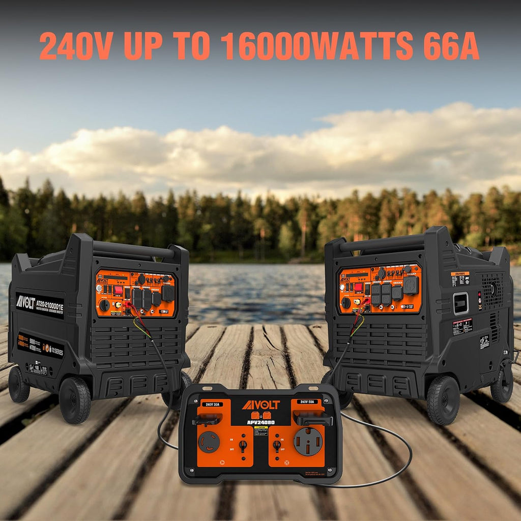 AIVOLT 240V 50-Amp Parallel Kit for Enclosed Frame Inverter Generators, ANSI/PGMA G300-2018 Standard Parallel Link with L5-30R and 14-50R Outlet