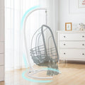 Hammock Stand Only Hammock Chair Stand Only Hanging Chair Stand Only Swing Stand Frame Outdoor Indoor Egg Chair Stand Only C Stand for Hanging Chair Swing Porch Heavy Duty (White)