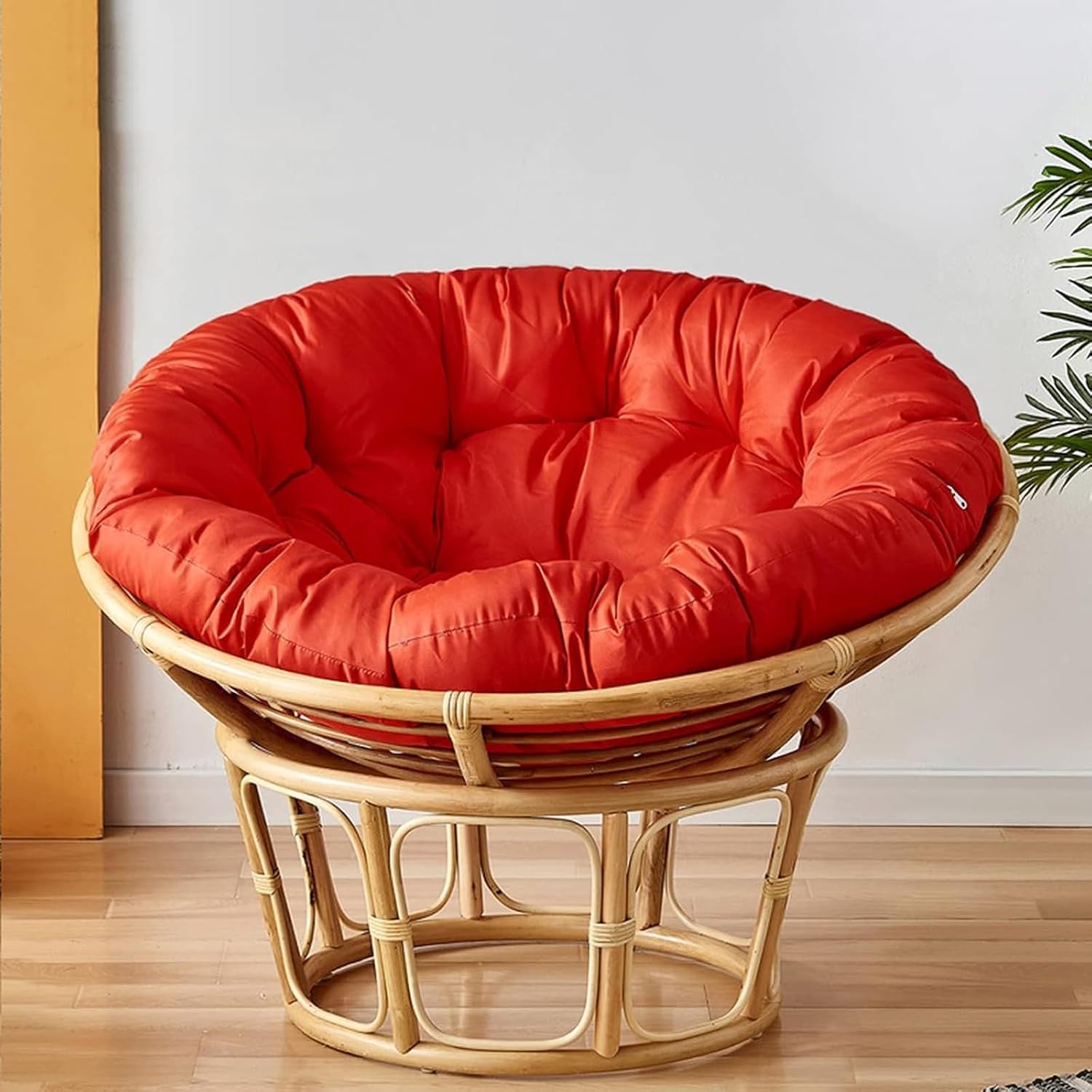FXBZA Waterproof Round Chair Cushion - Overstuffed Hammock Seat Pad for Rocking Chair Hanging Egg Chair & Garden Sofa - Removable Zippered Cover (Orange 100cm/39in)