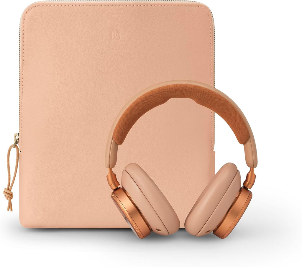 Bang & Olufsen Beoplay H100 Premium Wireless Active Noise Cancelling Over-Ear Headphones with Protective Carrying Case, Sunset Apricot