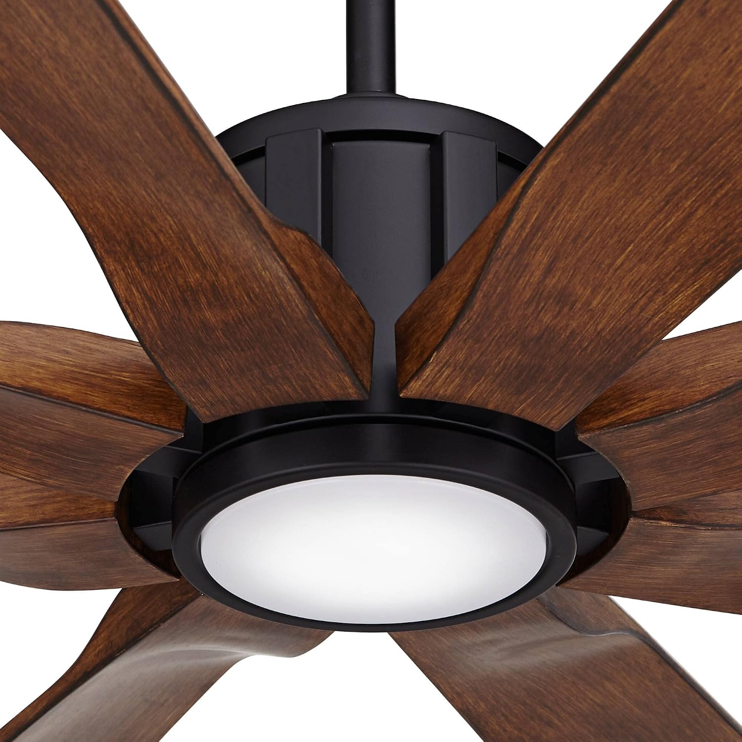 Possini Euro Design 80' Defender Modern Industrial Outdoor Ceiling Fan with Dimmable LED Light Remote Control Matte Black Damp Rated for Patio Exterior House Home Porch Gazebo Garage Barn