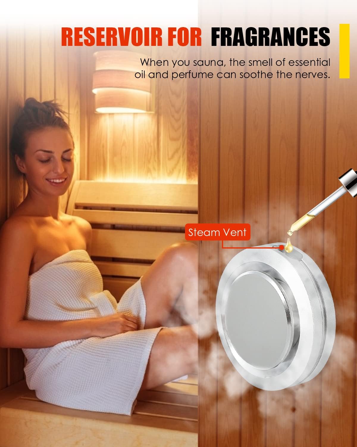 CGOLDENWALL 4.5KW Luxury Self-draining Steam Generator Shower Sauna Bath Home Steam Bath Spa Generator with waterproof Control and Auto Drain 95-131℉ for Suitable space heating 160 cubic feet (4.5KW)