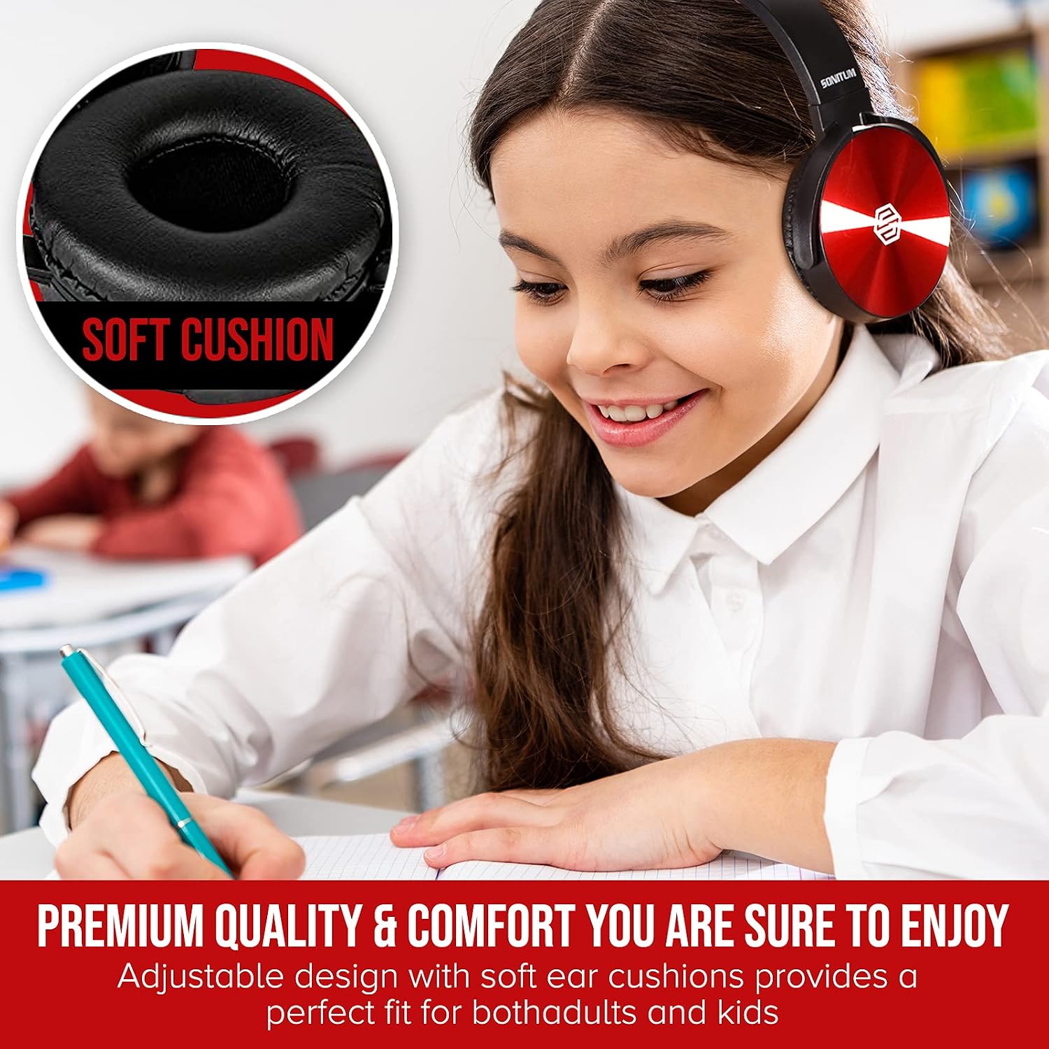 Classroom Headphones-Bulk 25-Pack, with Microphone Student On Ear Comfy Swivel Earphones for Library, School, Airplane, Kids-for Online Learning and Travel, HQ Stereo Sound 3.5mm Jack (Colored Set)