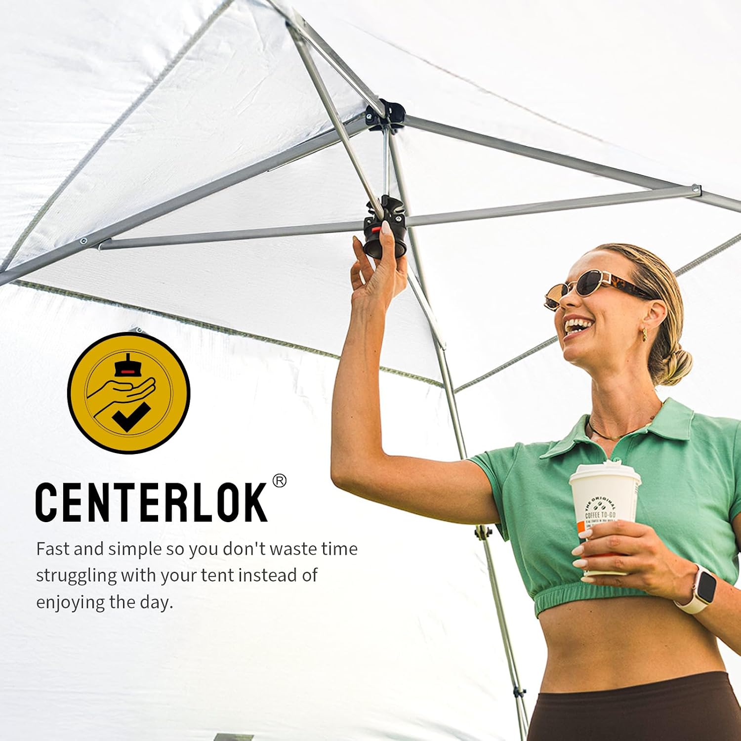 CROWN SHADES 10X10 Commercial Instant Canopy Pop Up Tent with Center Lock, 300D Fabric, 4 Sidewalls, Sto'N Go Bag, Grey