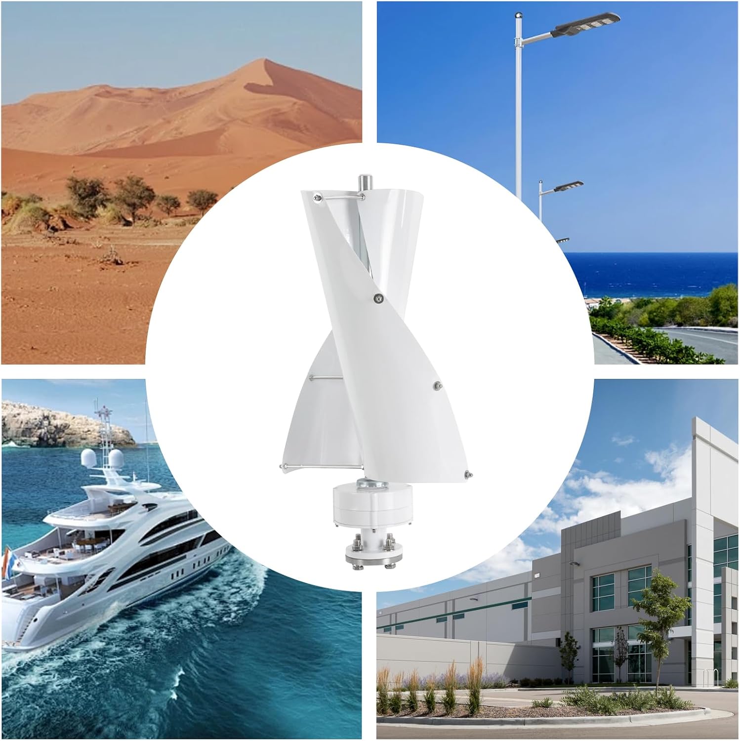 Wind Generator, 100W 12V Vertical Wind Turbine Generator Vertical Axis Wind Turbine Vertical Wind Generators Kit Wind Power Generators w/Controller for Home, Business, Ships