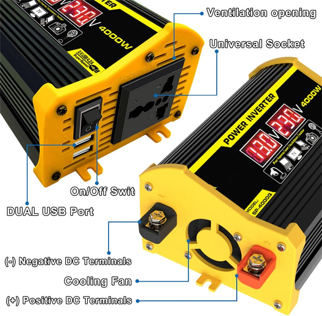 4000W 12V to 110V/220V Solar System Combination Inverter Solar Panel Kit Solar Generator Home Grid System 30A Controller + 18w12v Solar Panel (Color : Black, Size : 12V-110V)