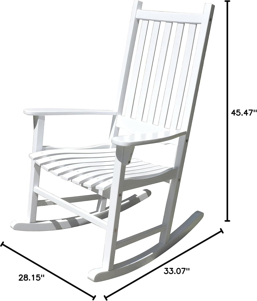 White Porch Rocker/Rocking Chair Acacia Wood