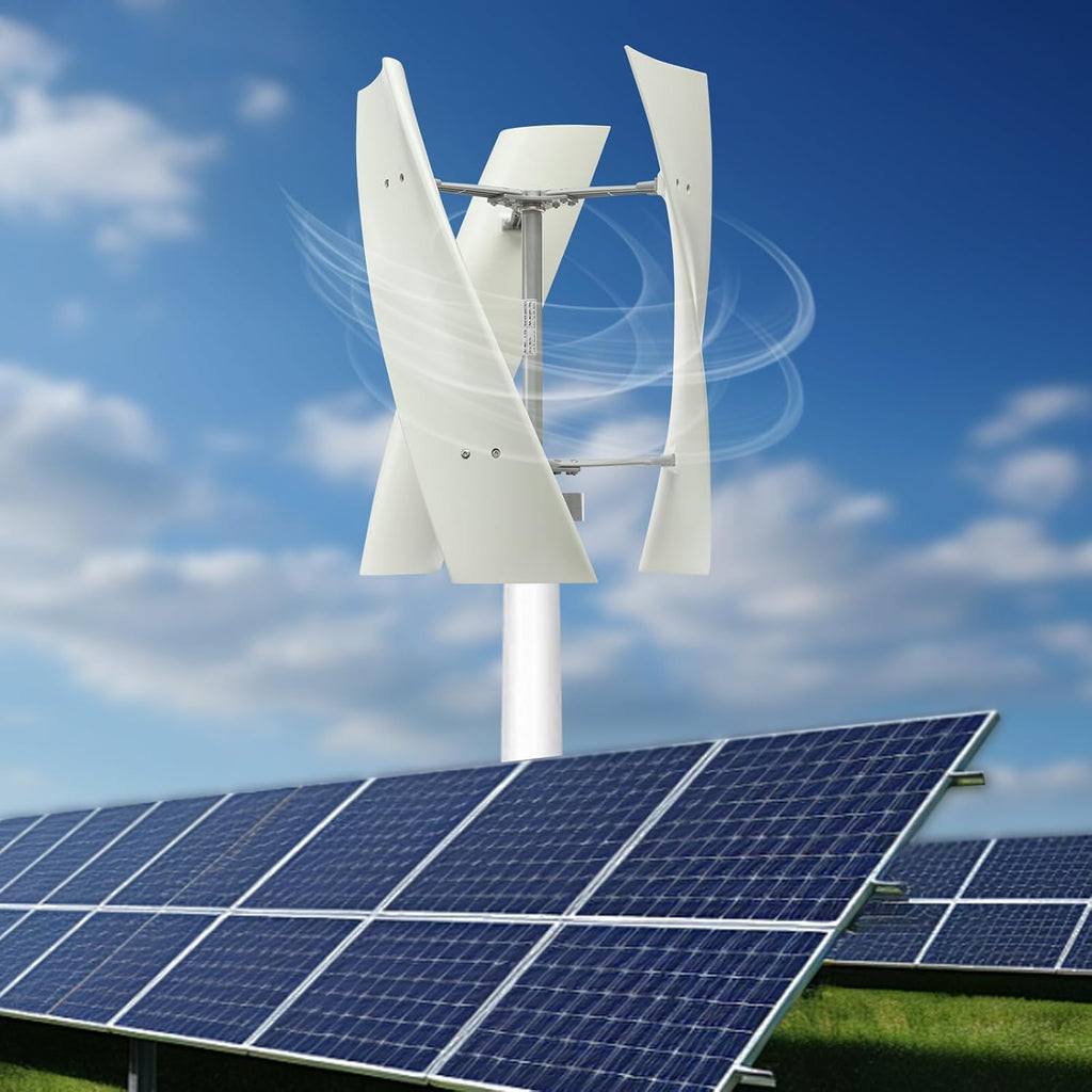 Wind Generator, 500W 12V 3 Blade Vertical Wind Turbine Generator Vertical Axis Wind Turbine Vertical Wind Generators Kit Wind Power Generators w/Controller for Home, Business, Ships