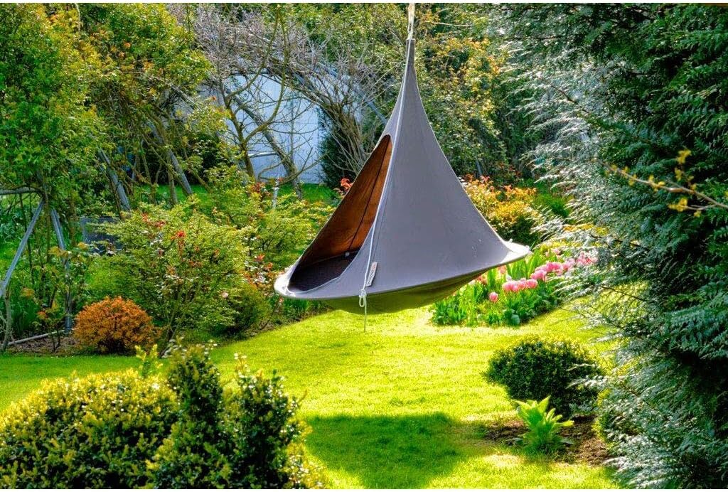Vivere CACDT7 Sheltered Hanging Chair Polyester Cotton Blend Double, Taupe