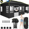 COBIZI 10x20 Pop Up Canopy Tent, Outdoor Party Tent with 6 Sidewall One Push Setup Glow, 3 Adjustable Height Air Vent Waterproof UPF50+, Bag, 4 Sandbag, 6 Stake, 12 Rope for Beach, Commercial