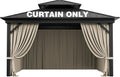 Outdoor Gazebo Curtain Replacement Universal 4-Panel Sidewalls 12' X 12',Outdoor Patio Waterproof Privacy Curtain with Double Zipper for Patio,Garden, and Backyard (Curtain Only)