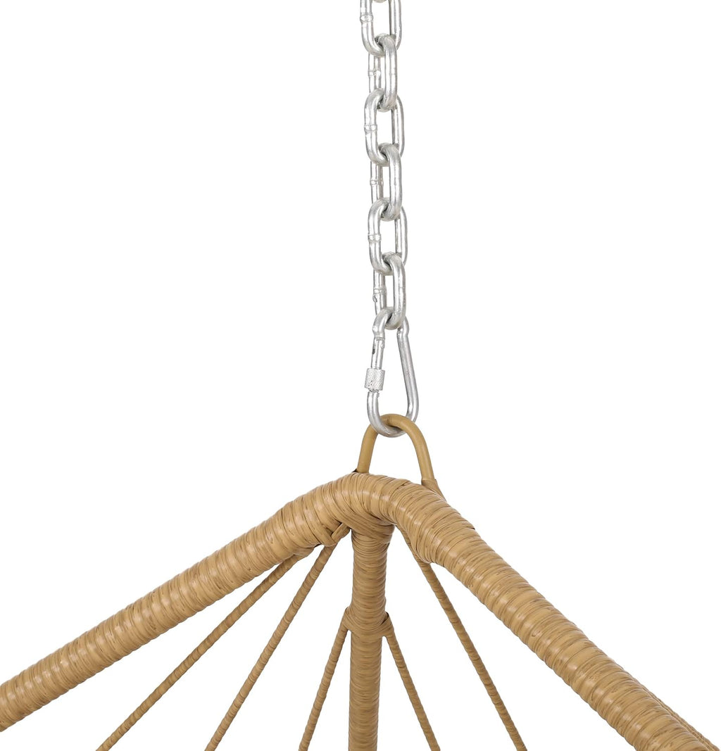 Tamara Outdoor/Indoor Hanging Chair (NO Stand) - Wicker - Light Brown/Tan