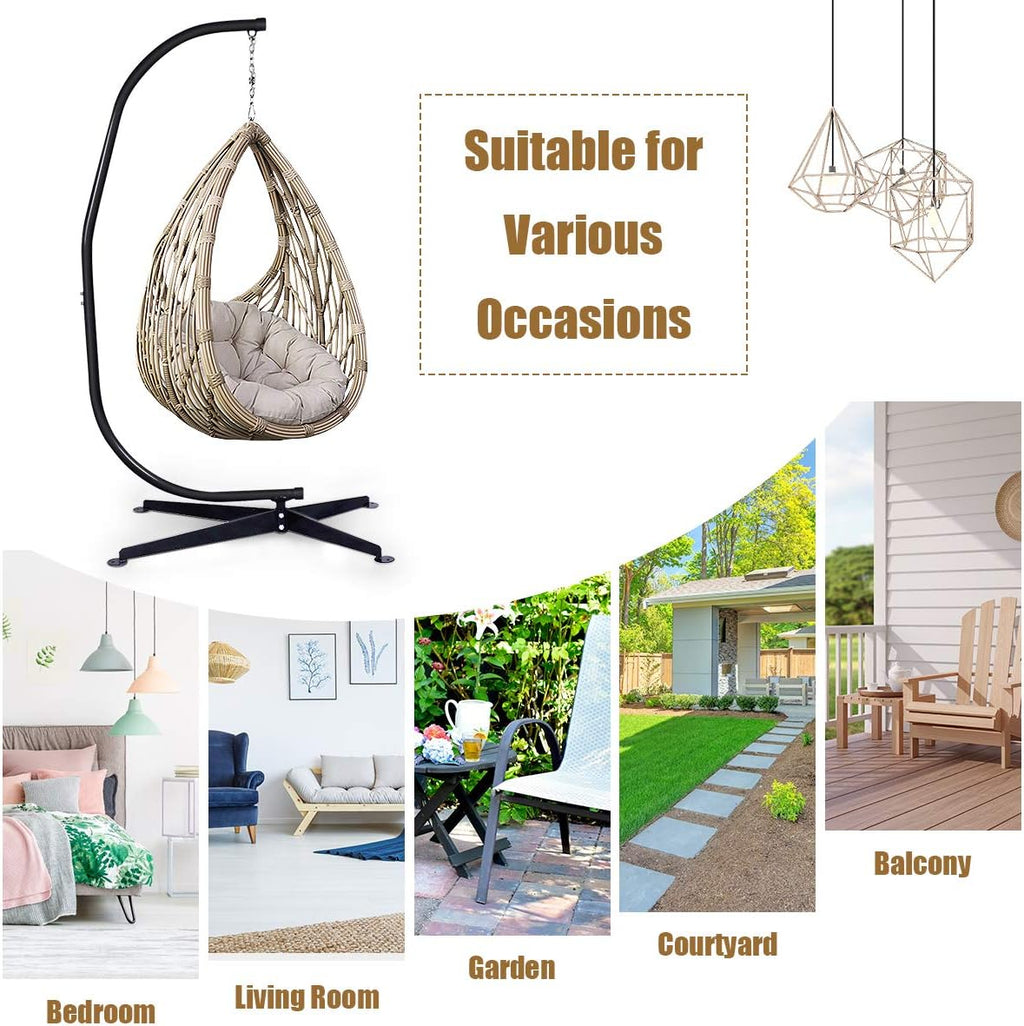 RELAX4LIFE Hammock Stand Heavy Duty Portable & Detachable C Stand for Hanging Hammock, Air Porch, Swing Chair, Outdoor & Indoor Usage