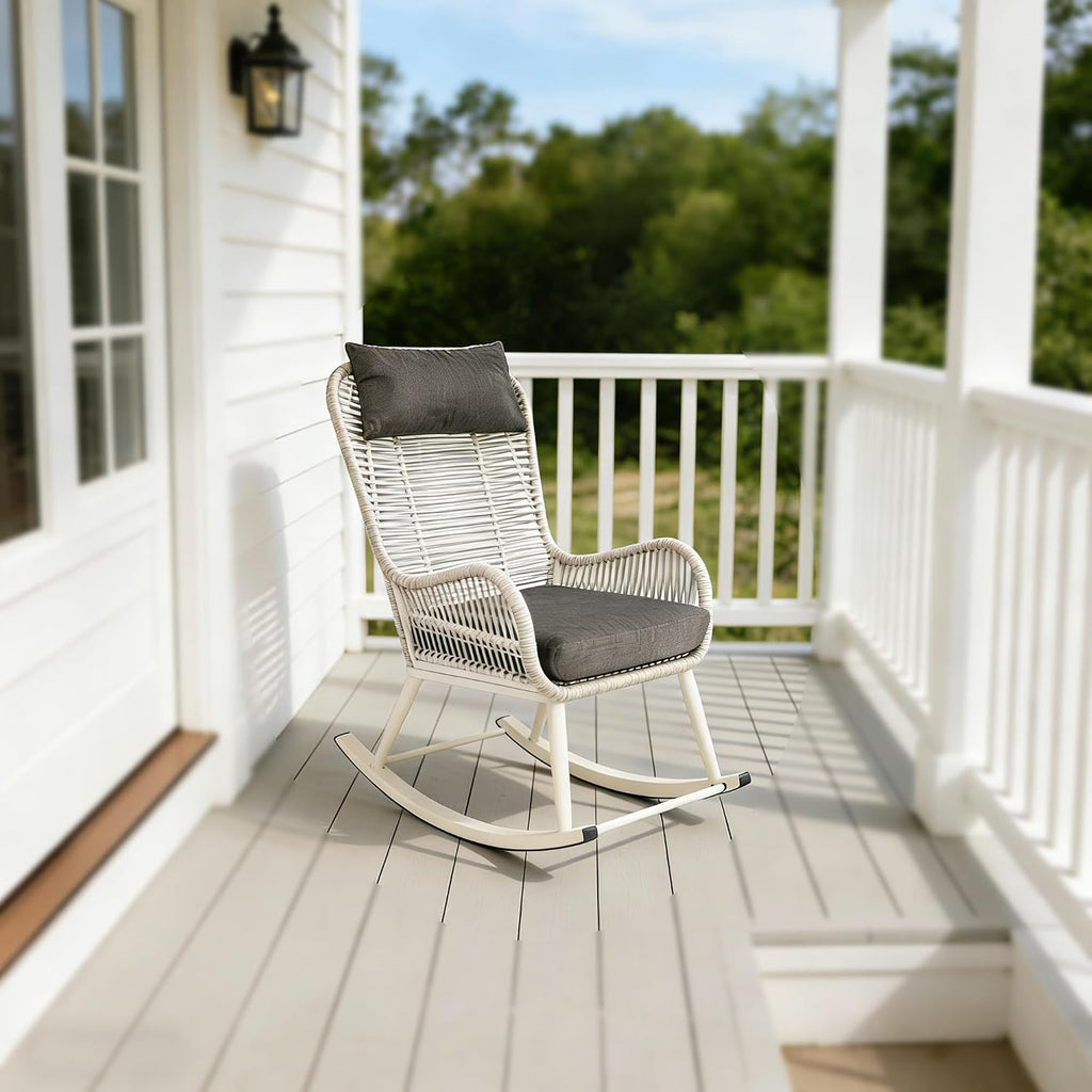 Rocking Chair, Indoor & Outdoor, Rocker Recliner Chair for Front Porch, Garden, Patio, Backyard (61611415)