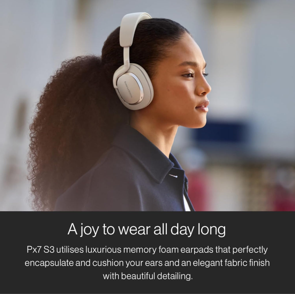 Bowers & Wilkins Px7 S3 Wireless Headphones Over Ear Noise Cancelling, Active Noise Cancelling & Transparency Mode, Hi-Res Sound, Bluetooth, 30-Hr Playtime, Quick Charge, Anthracite Black