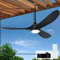 Outdoor Ceiling Fan with Light Waterproof - Plug in Hanging Hook for Patio, Porch, Gazebo - 42 inch Wet Rated Weatherproof Exterior Black 3 Blades Ceiling Fan with Remote