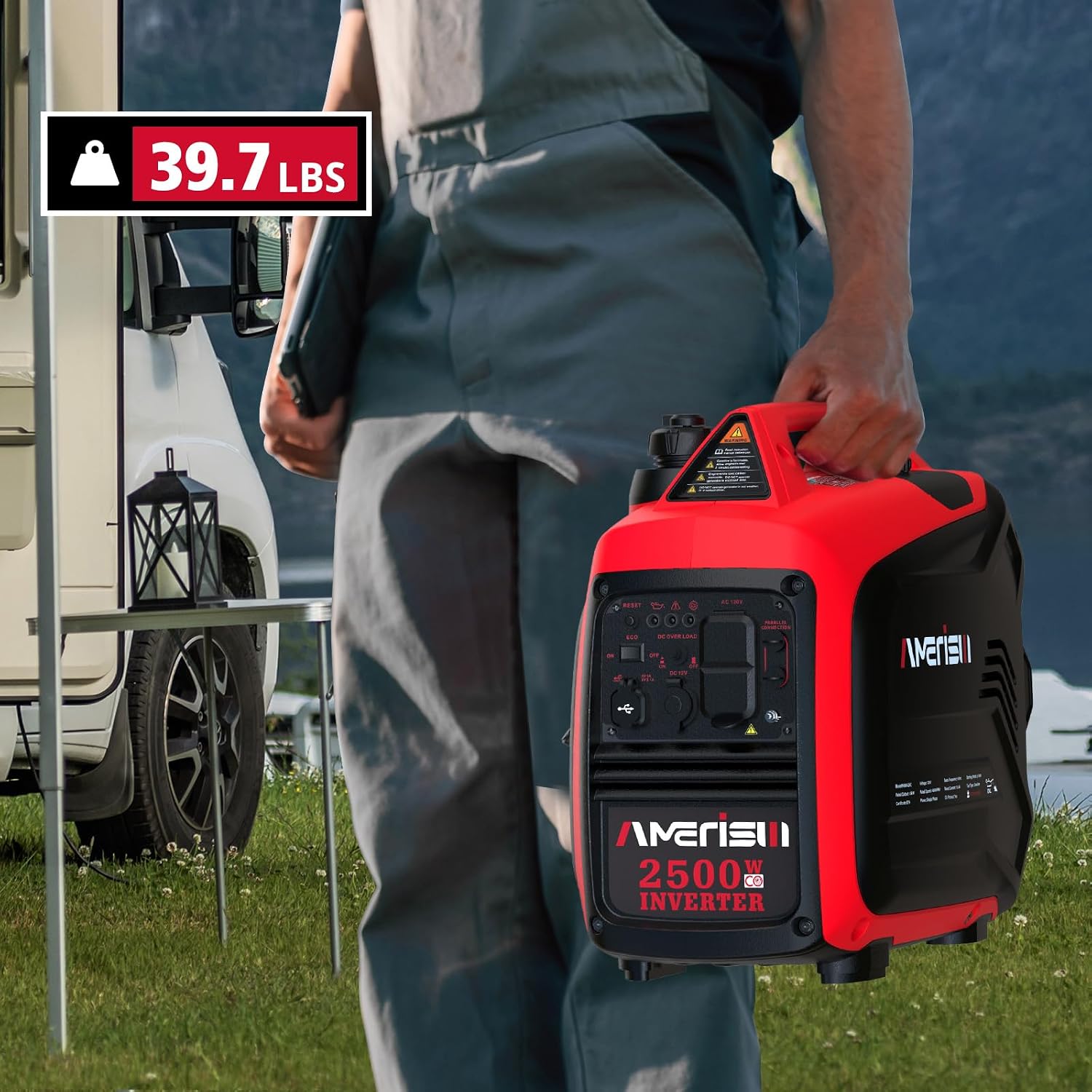 AMERISUN 2500W Portable Inverter Generator with Quiet Technology, Small Generator for Camping, Home Emergency, EPA Compliant 2025 Version