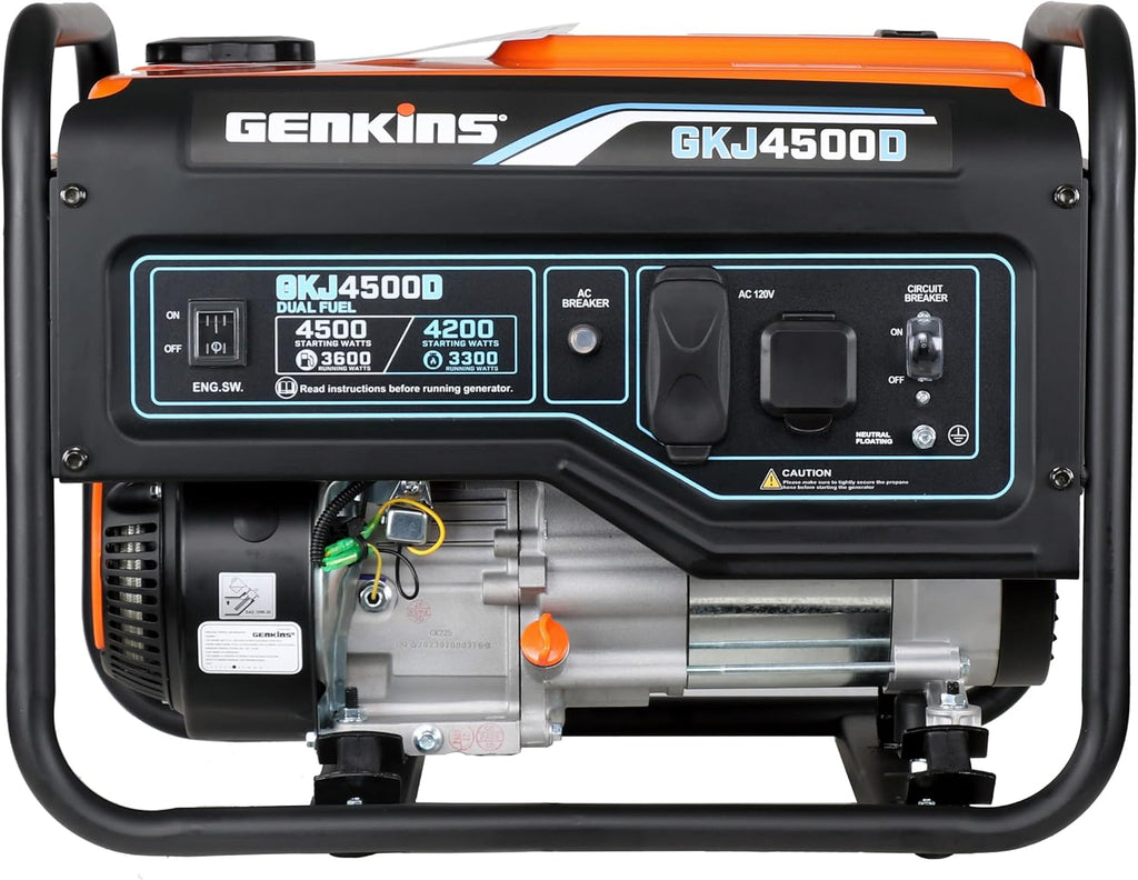 Genkins 4500 Watt Dual Fuel Generator Propane & Gas