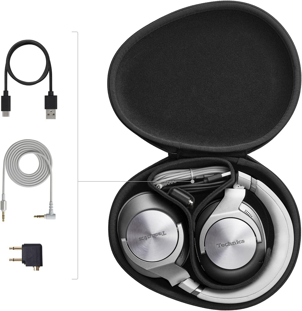 Technics - Wireless Noise Cancelling Over-Ear Headphones with 2 Device Multipoint Connectivity - EAH-A800-S Silver