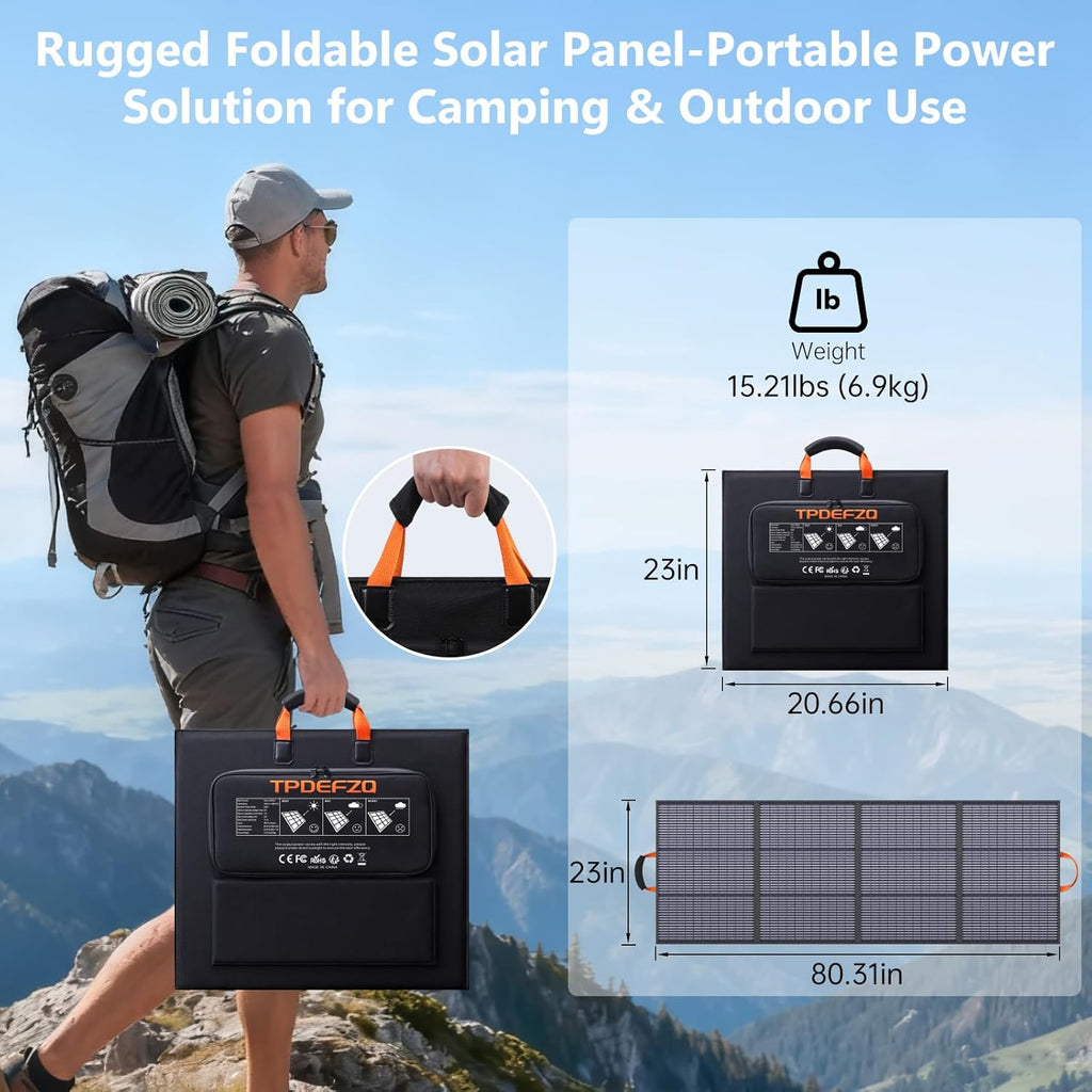 220W Portable Solar Panel 20V 25% High Efficiency N-Type Solar Cell, with 4 Adjustable Kickstand, IP68 Waterproof,Foldable Solar Panel for Camping RV Off Grid Backup