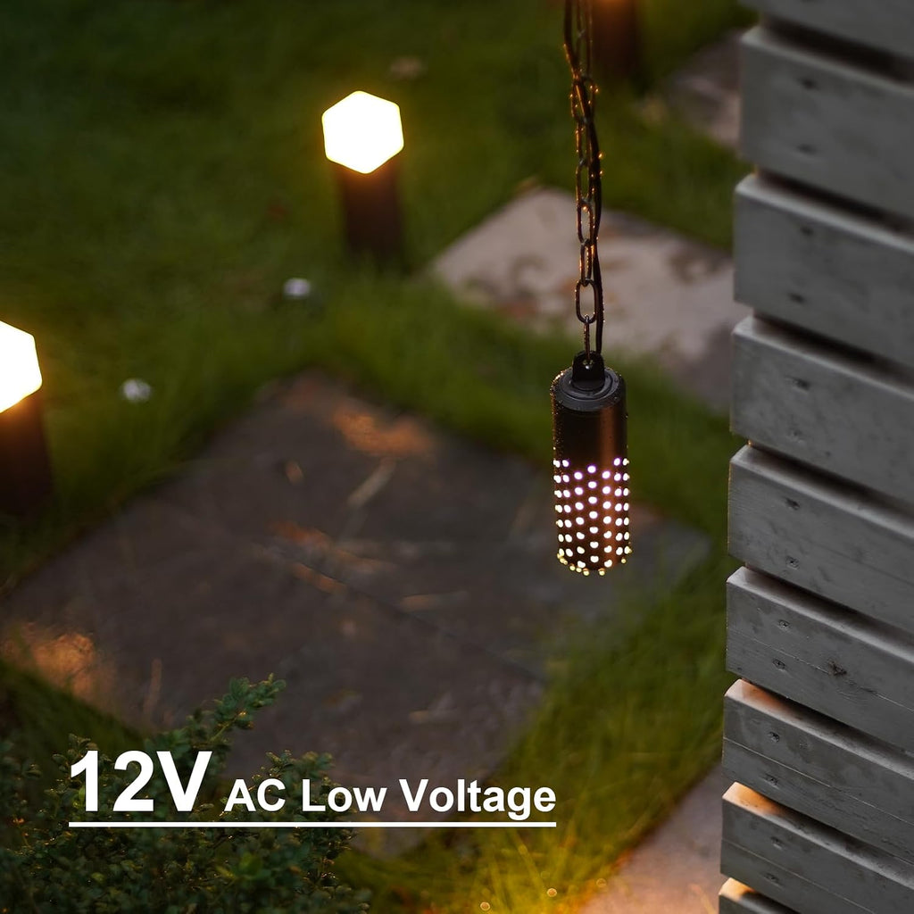 GOODSMANN Landscape Lighting Brass Low Voltage Landscape Pendant Lights 5W LED Outdoor 12V AC Handing Tree Lights for Gazebo, Gardens with Replaceable LED Bulbs Cabel Connectors (2 Pack)