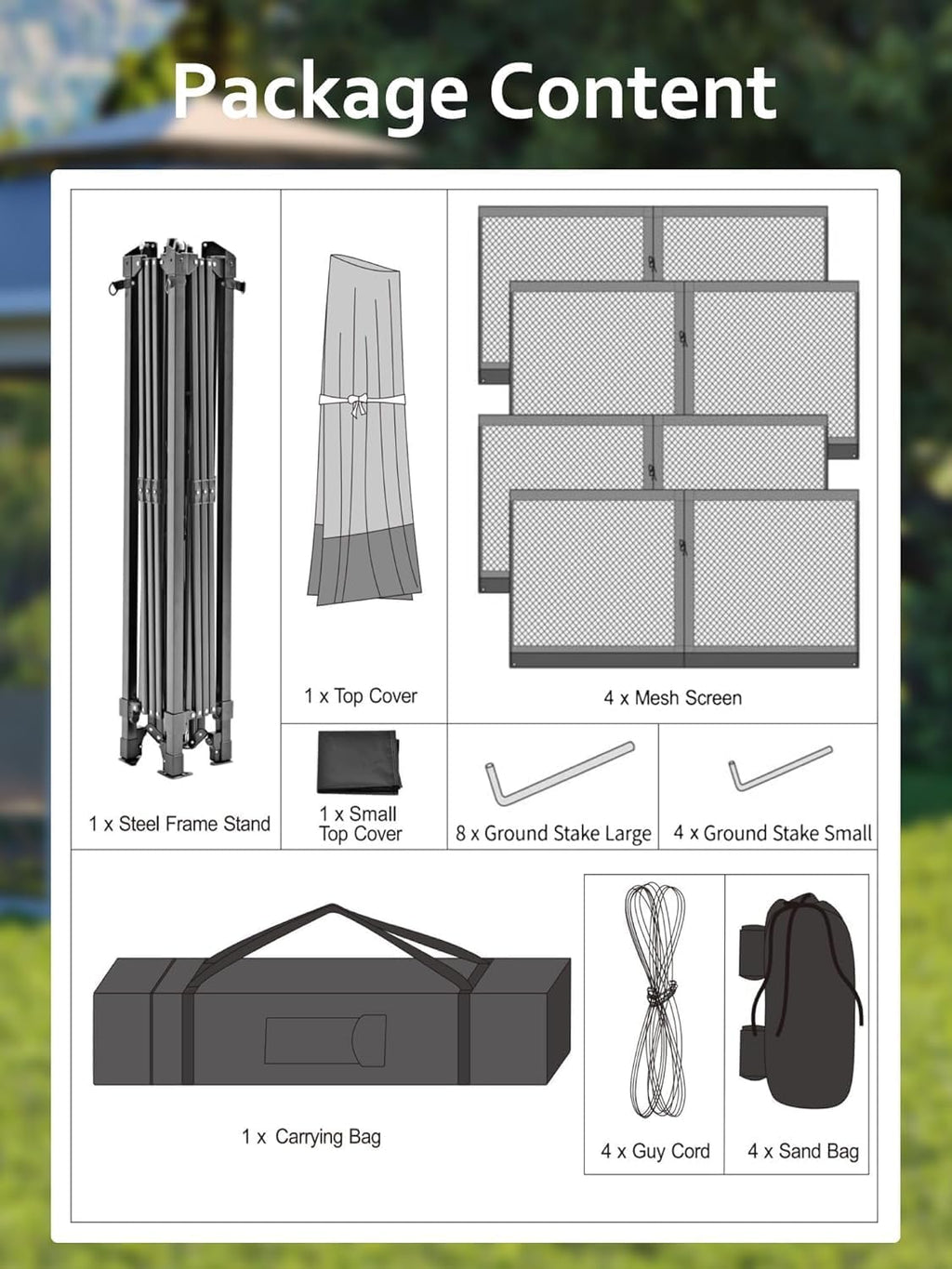 Pop Up Gazebo 13x13 ft Canopy Tent with Mosquito Netting, Outdoor Patio Gazebo with 3 Adjustable Heights, Tent Shelter Quick Setup Backyard Tent for Party,Wedding (Green+Light Grey)
