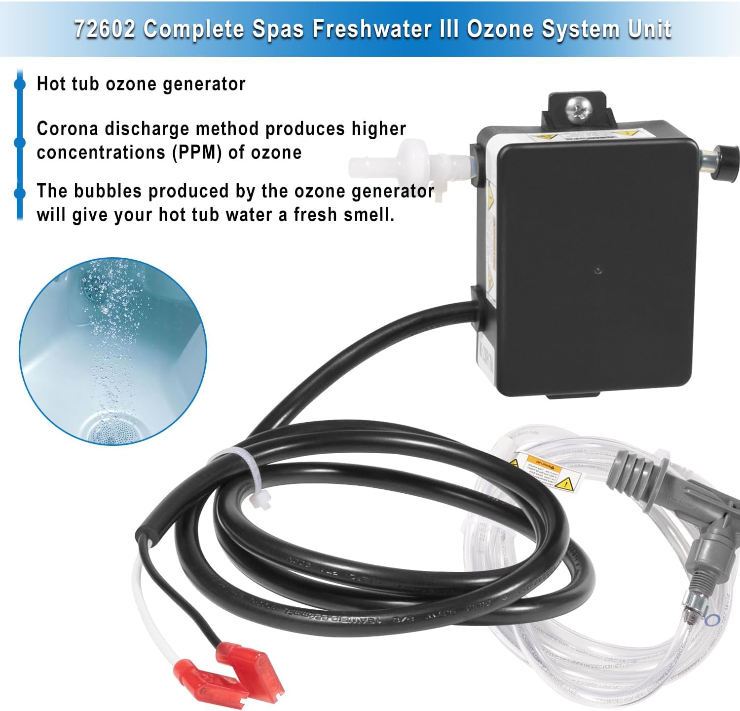 72602 Complete Ozonator Unit Ozone Generator Replacement Parts for Watkins Freshwater III Ozone System Fit for Hot Spring Spas & Hot Tub Models 1995 to Current