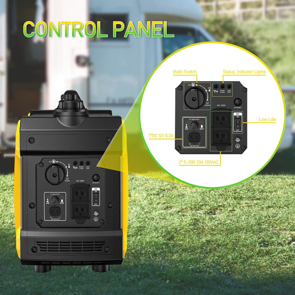 Super Quiet Inverter Generator 2000w Portable Generator, 79.7CC Ultra Light Epa Compliant