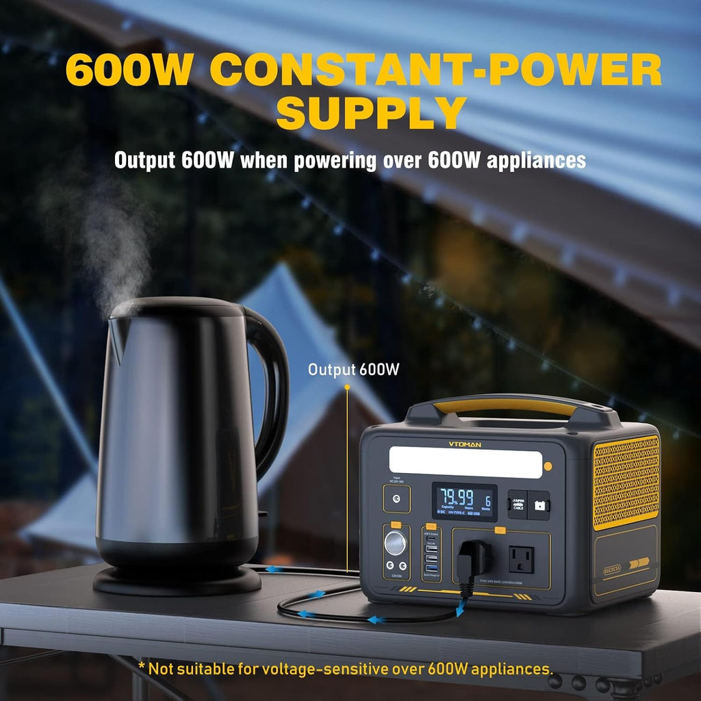VTOMAN 939Wh Portable Power Station Bundle with Extra Battery & 200W Solar Panel Included - Up to 1200W Solar Power Generator for Home Backup, Off-grid, Road Trip, RV, Camping, Fishing, Emergencies