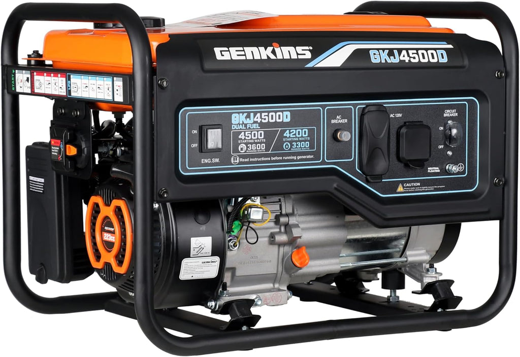 Genkins 4500 Watt Dual Fuel Generator Propane & Gas