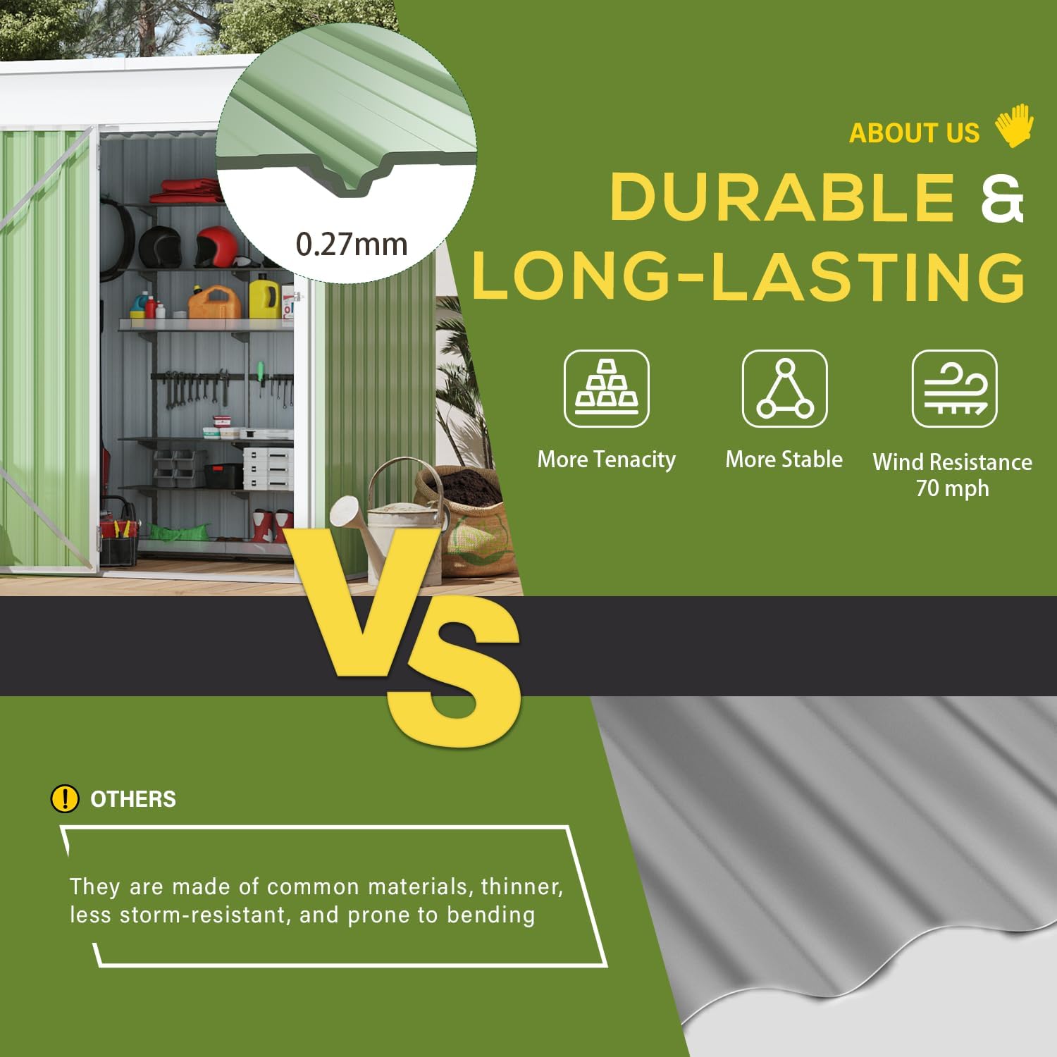 AECOJOY 5' x 3' Outdoor Storage Shed, Small 3x5 Metal Sheds & Outdoor Storage Clearance with Lockable Door, Utility and Tool Storage Cabinet Garden Shed for Backyard, Patio, Outside use in Green
