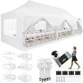 COBIZI 10x30 Pop up Canopy with 8 Removable Sidewalls & 4 Sandbags, Party Tent for Parties, Wedding, and Commercials, Waterproof and Instant Shelter UV50+ Ez Outdoor Canopy Tent with Roller Bag