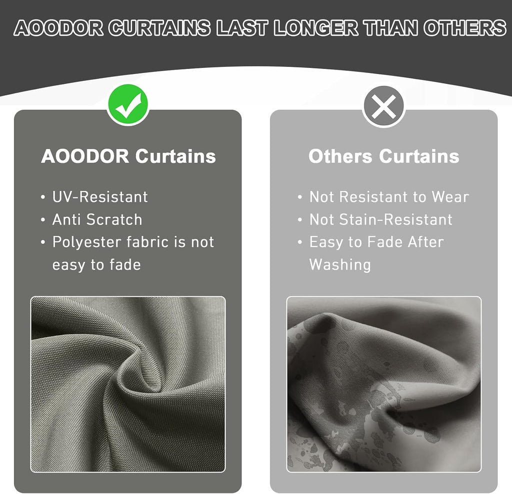 Aoodor 12x16 ft Outdoor Gazebo Curtains, 4 Panels Waterproof Privacy Sidewall Replacement with Zipper for Patio Pergola and Canopy, Gray