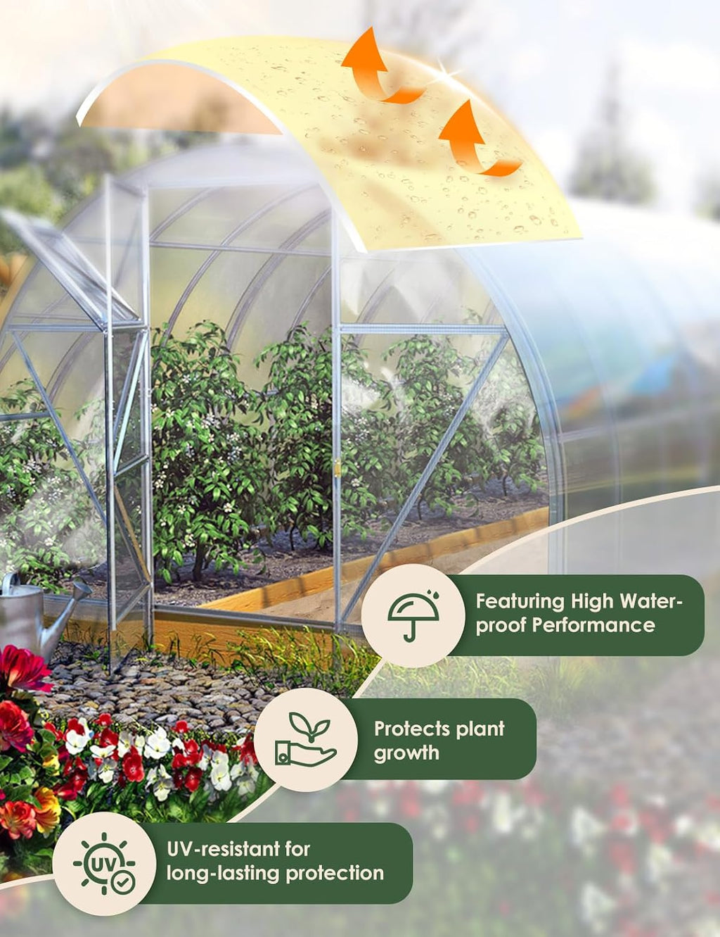 20 Mil Heavy Duty Clear PVC Tarpaulins 16 x 20 FT, Waterproof Wind-Proof Transparent Vinyl Tarp for Patio Pergola Garden Canopy Rainproof Anti-Tear PVC Thick Cover with Grommets (16 x 20 FT)