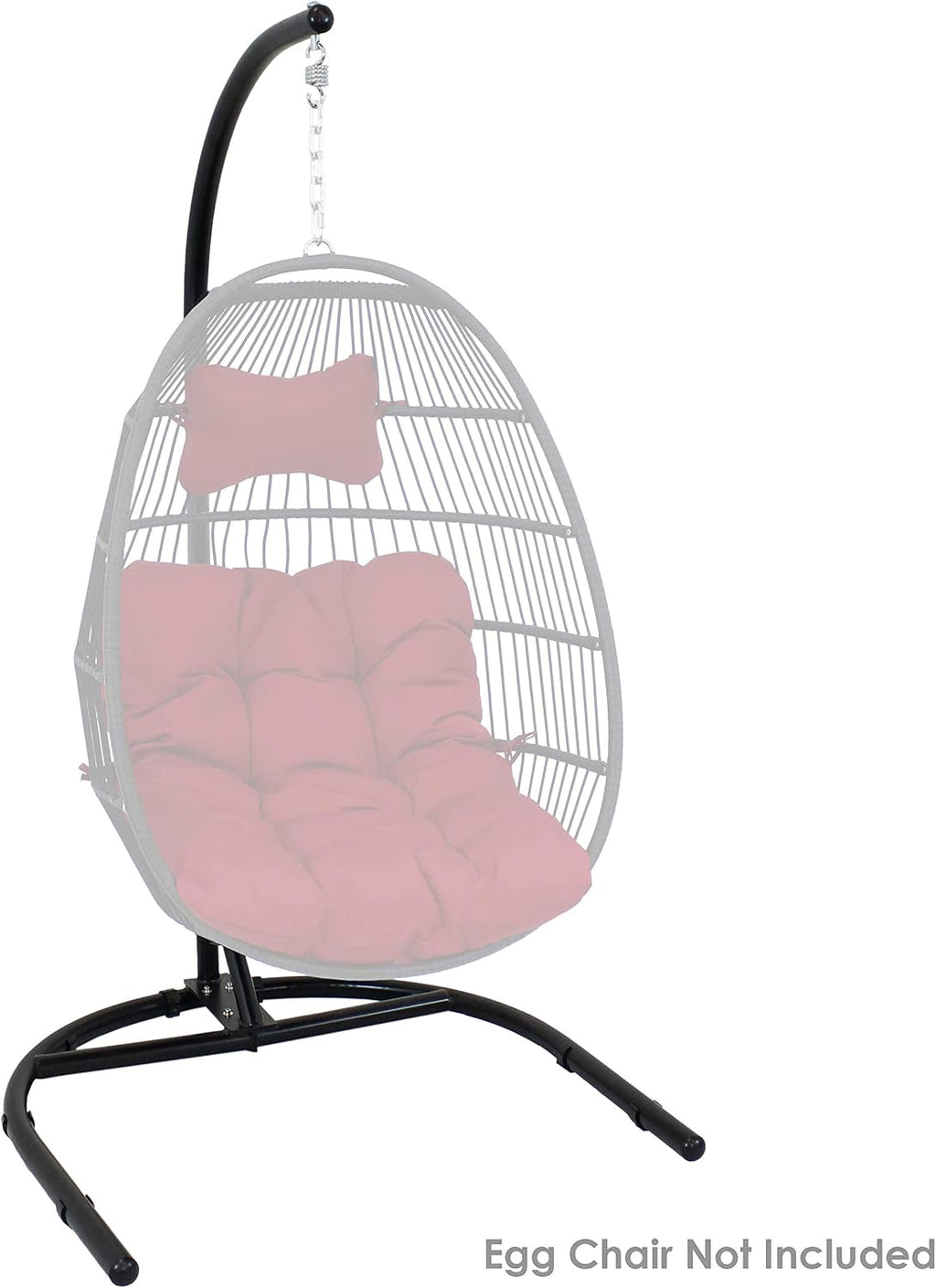 Sunnydaze Steel U-Shape Hanging Egg Chair Stand - Indoor and Outdoor Use - 330-Pound Weight Capacity - 76 Inches Tall