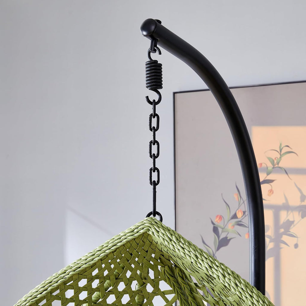 Egg Swing Chair with Stand Outdoor Indoor, Hanging Egg Chair with Cushions and Pillow,300lbs Capacity for Porch, Patio,Garden, Bedroom, Balcony,Green