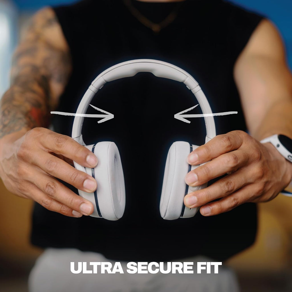Skullcandy Crusher 540 Active Wireless Bluetooth Headphones with Multi-Sensory Bass, Noise Isolating Over-Ear Fit, Sweat and Water Resistant, 40 Hours Battery, Microphone for iPhone Android - Concrete