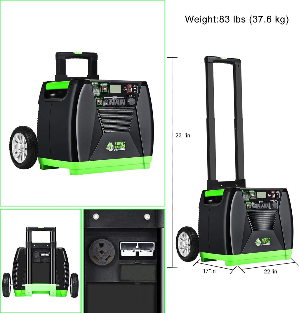 Nature's Generator Elite Gold - WE System:3600W Solar & Wind Powered Pure Sine Wave Off-Grid Nature's Generator Elite+2pcs 100W Solar Panel+Wind Turbine HKNGAUELW