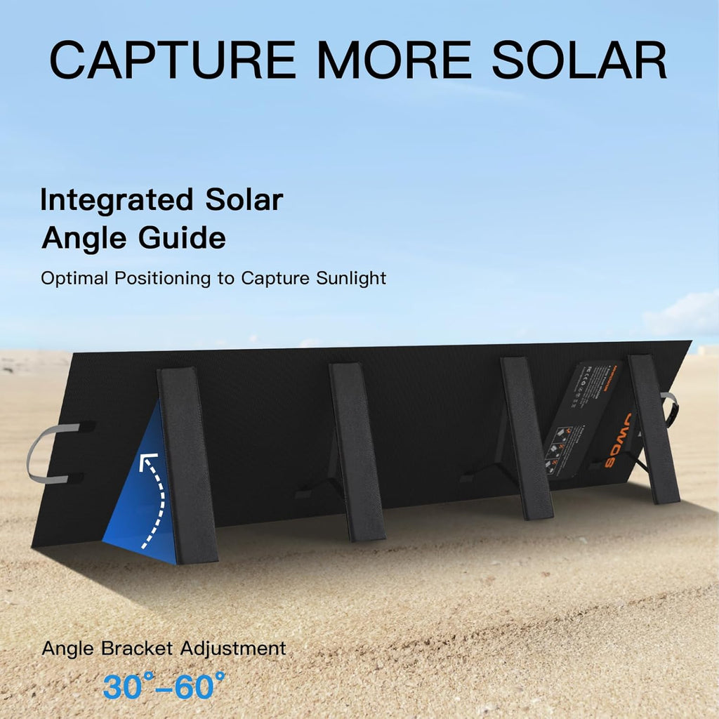 Portable Solar Panel 220W 40V Monocrystalline Foldable Solar Panels Charger Power Backup, IP67 Waterproof Durable for Power Station RV Camping Off Grid Fishing
