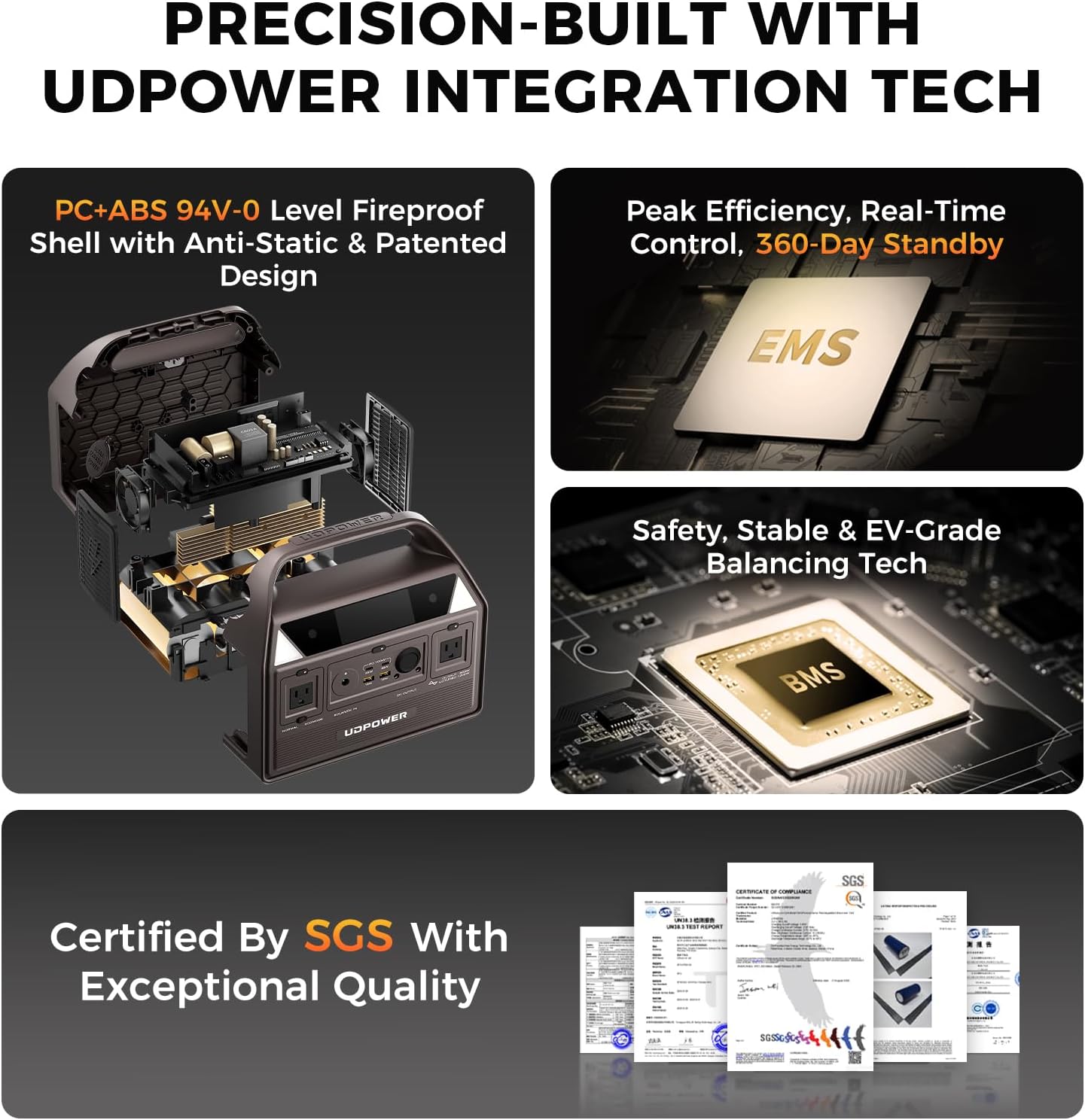 UDPOWER C600 Solar Generator with 120W Solar Panel - 600W Portable Power Station(Surge 1200W) AC Output, 595Wh LiFePO4 Battery, for Camping, Travel, RV, Emergency Power Backup(Brown)