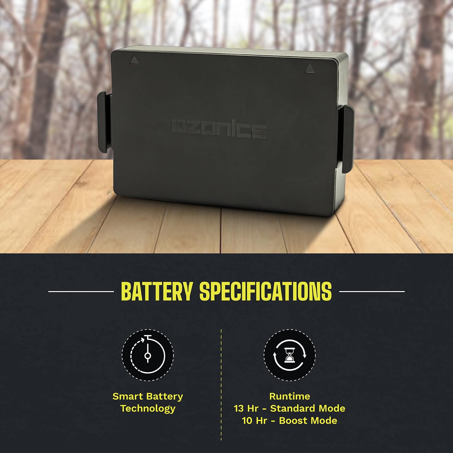 Ozonics SG-BA04XL Smart Battery with Extended Life | Compatible with HR600 Ozone Generator | Up to 13 Hours in Standard Mode and 10 Hours in Boost Mode | Integrated On-Board Charging
