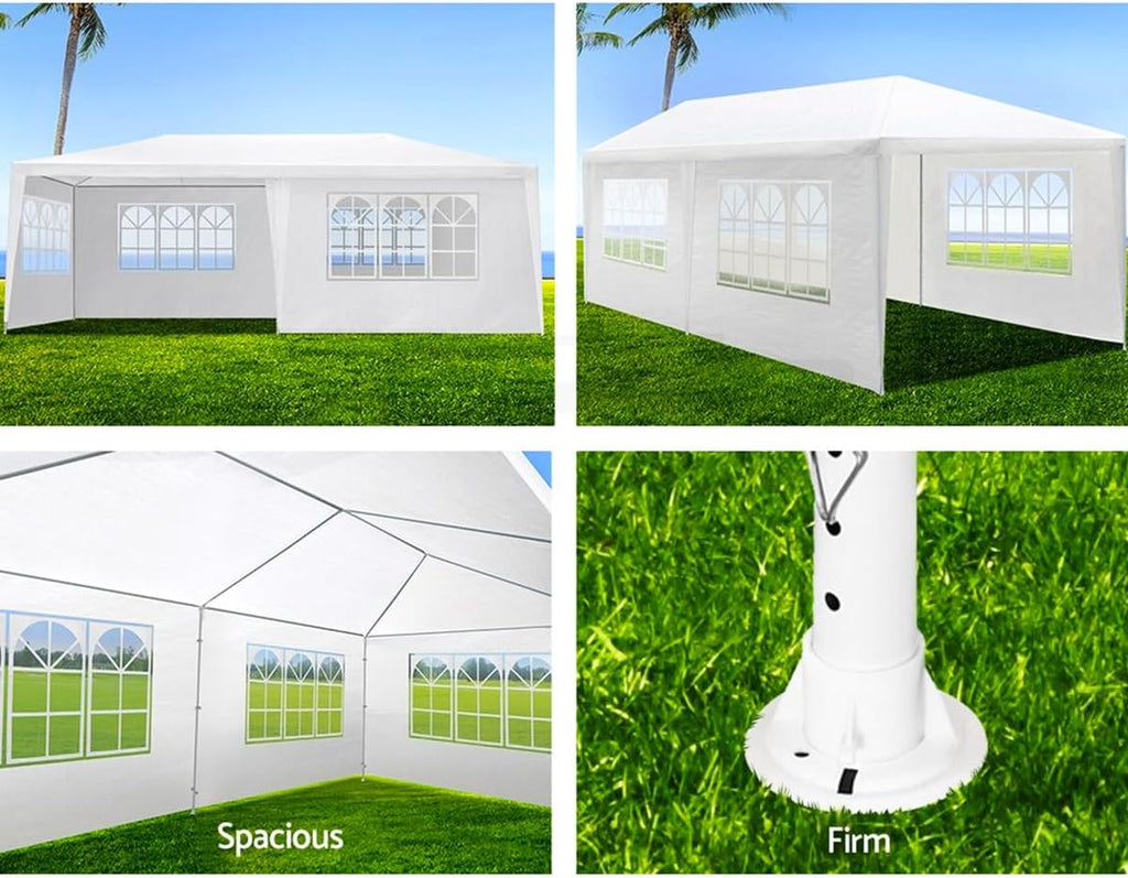 10X20' Outdoor Party Tent with Waterproof for Wedding, Party Tent with Removable Sidewalls, Pop Up Gazebo with Event (White)