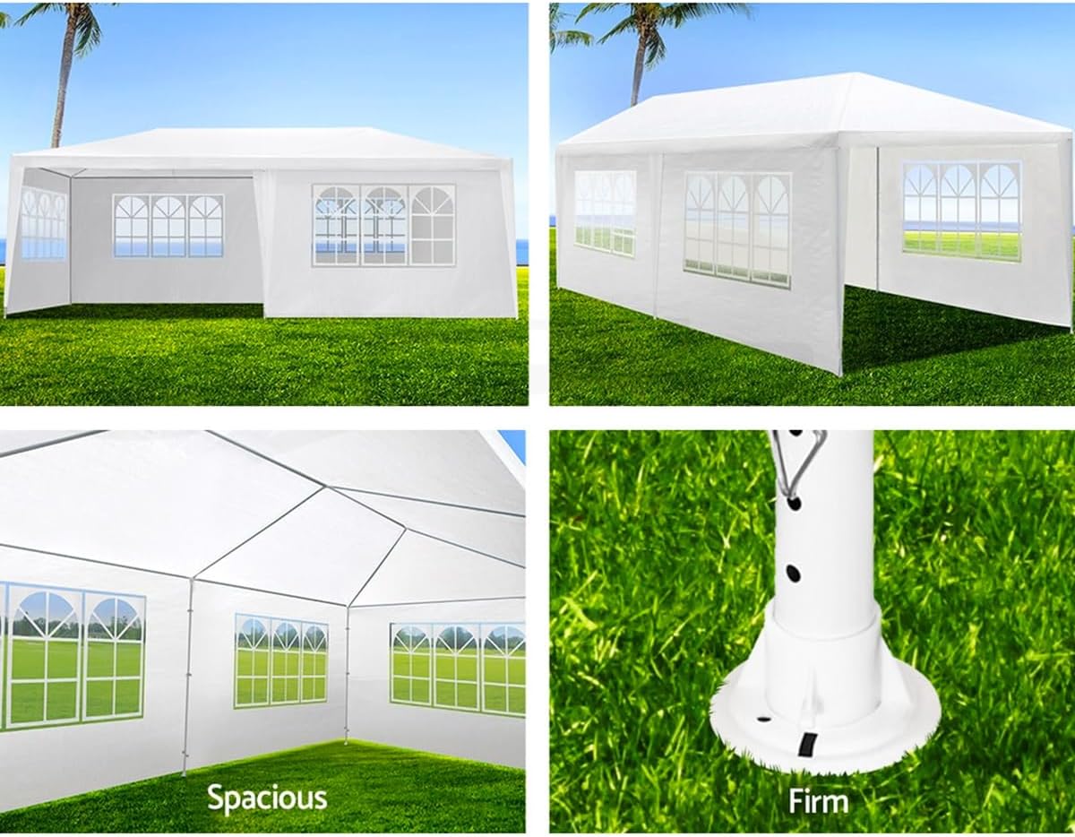 10X20' Outdoor Party Tent with Waterproof for Wedding, Party Tent with Removable Sidewalls, Pop Up Gazebo with Event (White)