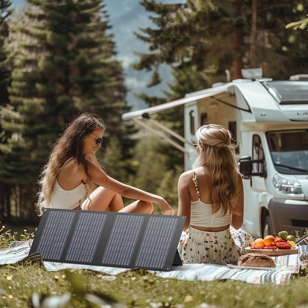 SinKeu 200W Portable Power Station with 40W Solar Panel Included, 155Wh Backup Solar Power Generator with AC Outlets DC USB Type-C for Camping Boat Travel Outdoor Adventures Home Emergency