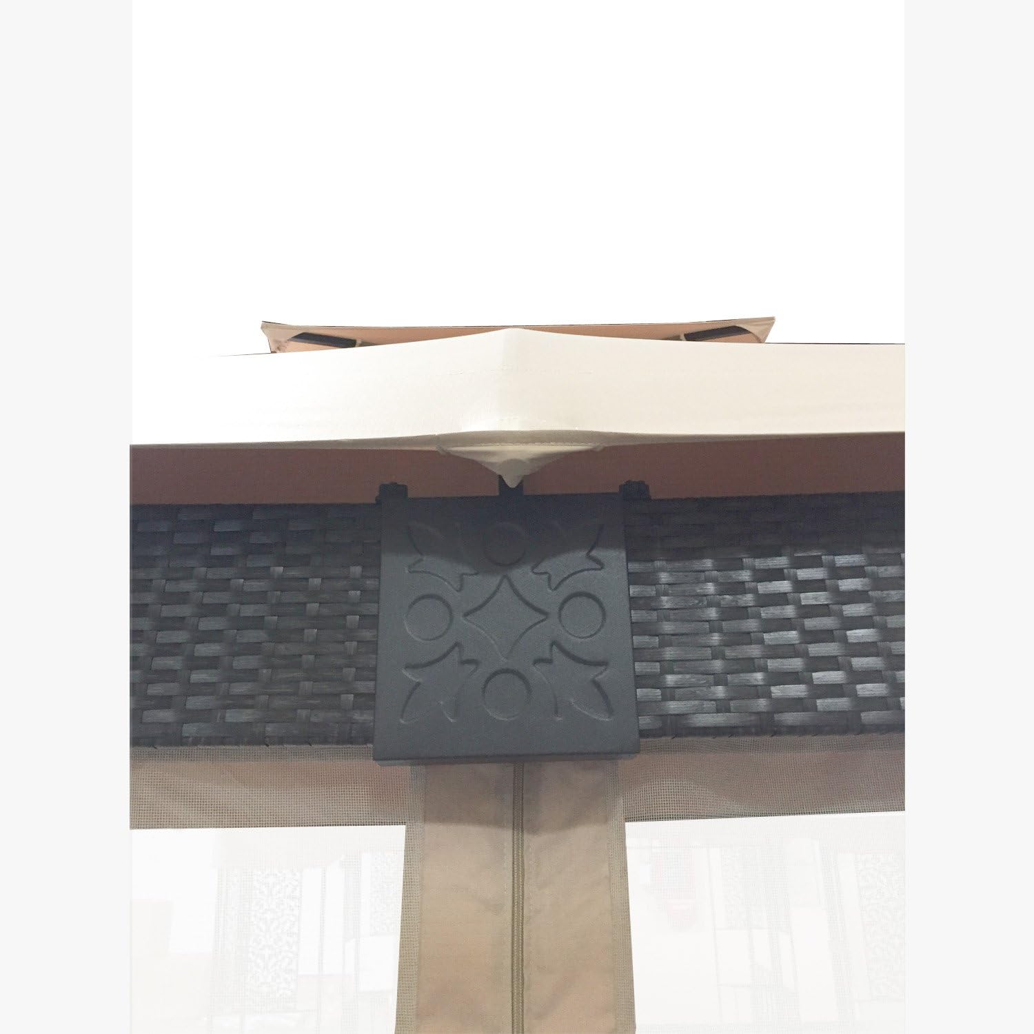 L-GZ815PCO-F 10 x 12 Wicker Gazebo Replacement Canopy Top Cover - RipLock 350
