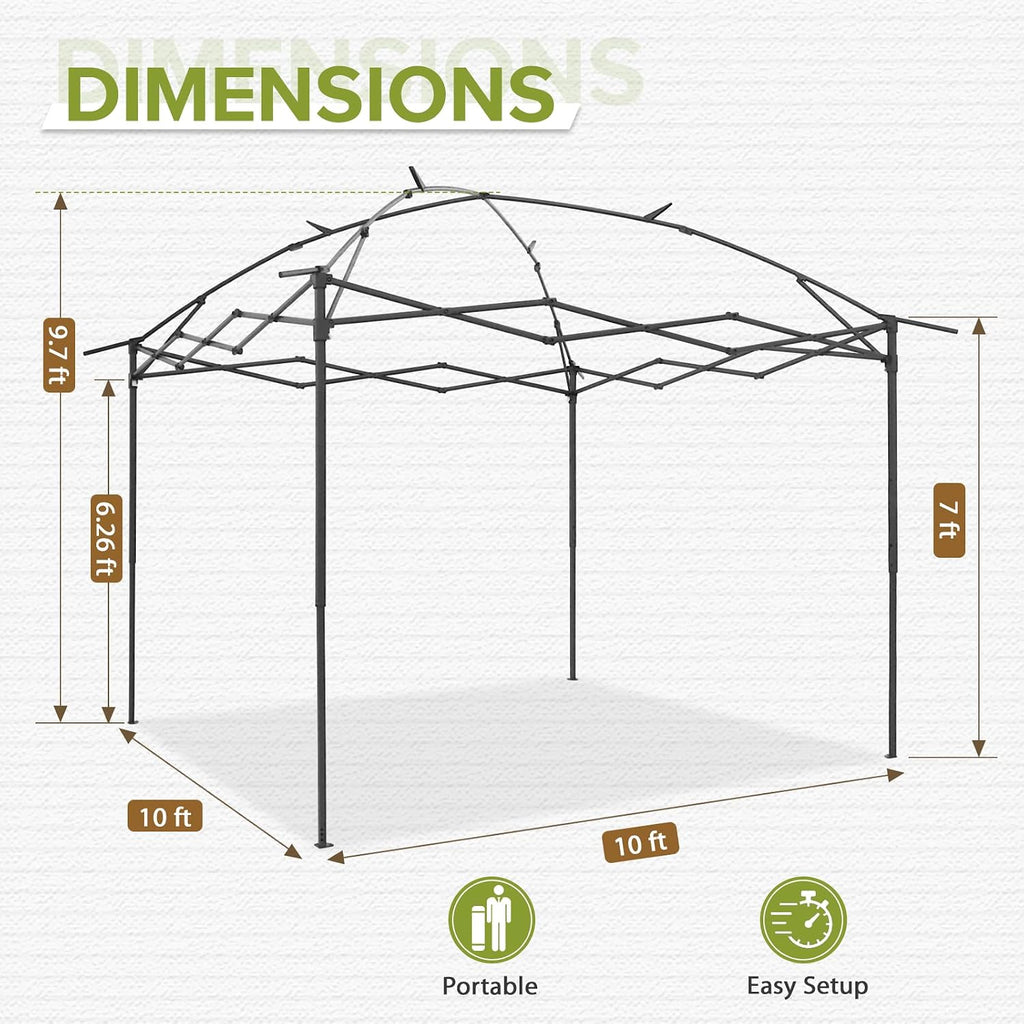 COOS BAY 11x11 Replacement Pop up Gazebo Tent Steel Frame Only, Gray