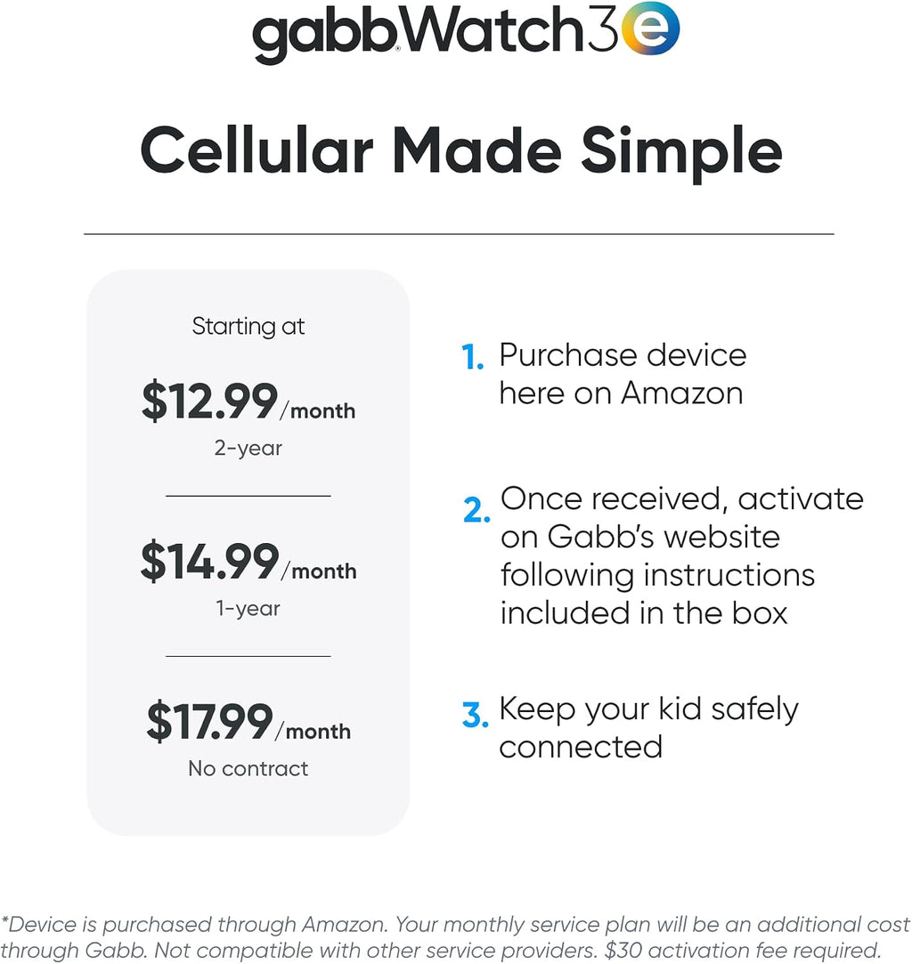 Gabb Watch 3e - GPS Tracker for Kids, Digital Smart Watch, No Social Media or Internet, Fees Required (Silver)