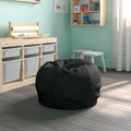 EMMA + OLIVER Daisy Small Solid Black Bean Bag Chair for Kids and Teens